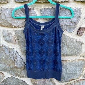 J. Tomson Blue Argyle Tank Top